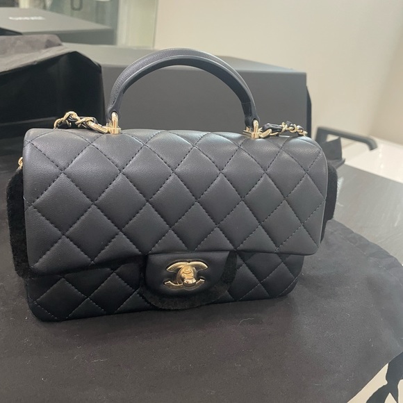 Chanel Iridescent Mini Top Handle Bag BTW Posh takes 20%! Price pretty FIRM - Picture 3 of 10